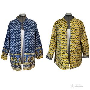 Reversible Floral Quilted Jacket by La Cera 2X